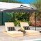 Costway 10 Ft Patio Solar LED Offset Umbrella 40 Lights Crank Cross Base